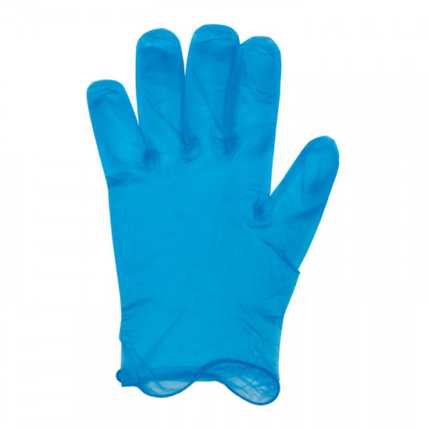 Vinyl Einweghandschuhe XL mit Pulver Beschichtung TW, blau